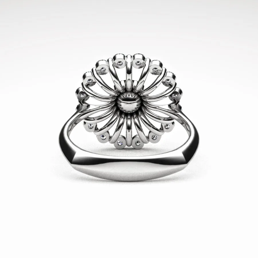 'Corona' Ring made of Platinum, Pearl, and Diamonds, Bespoke Designed by Canterbury Kent Jewellers
