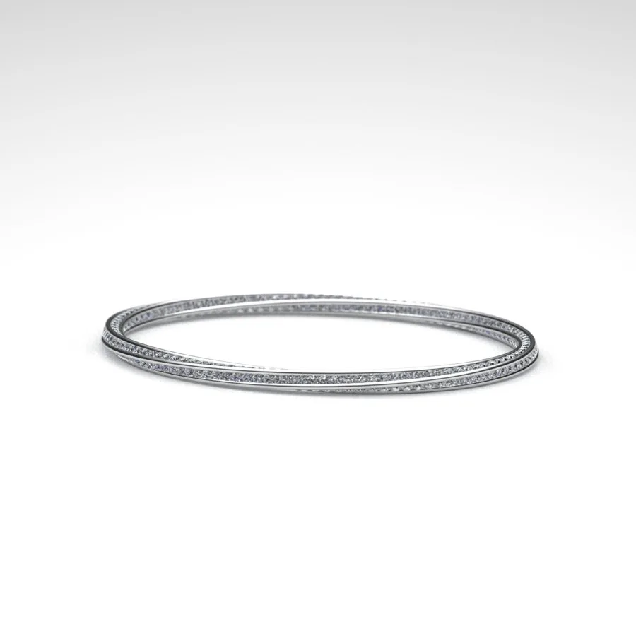 Diamond Twist Bracelet made of Platinum and Diamonds, Bespoke Designed by Canterbury Kent Jewellers