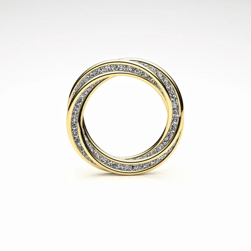Diamond Twist Ring made of Gold and Diamonds, Bespoke Designed by Canterbury Kent Jewellers