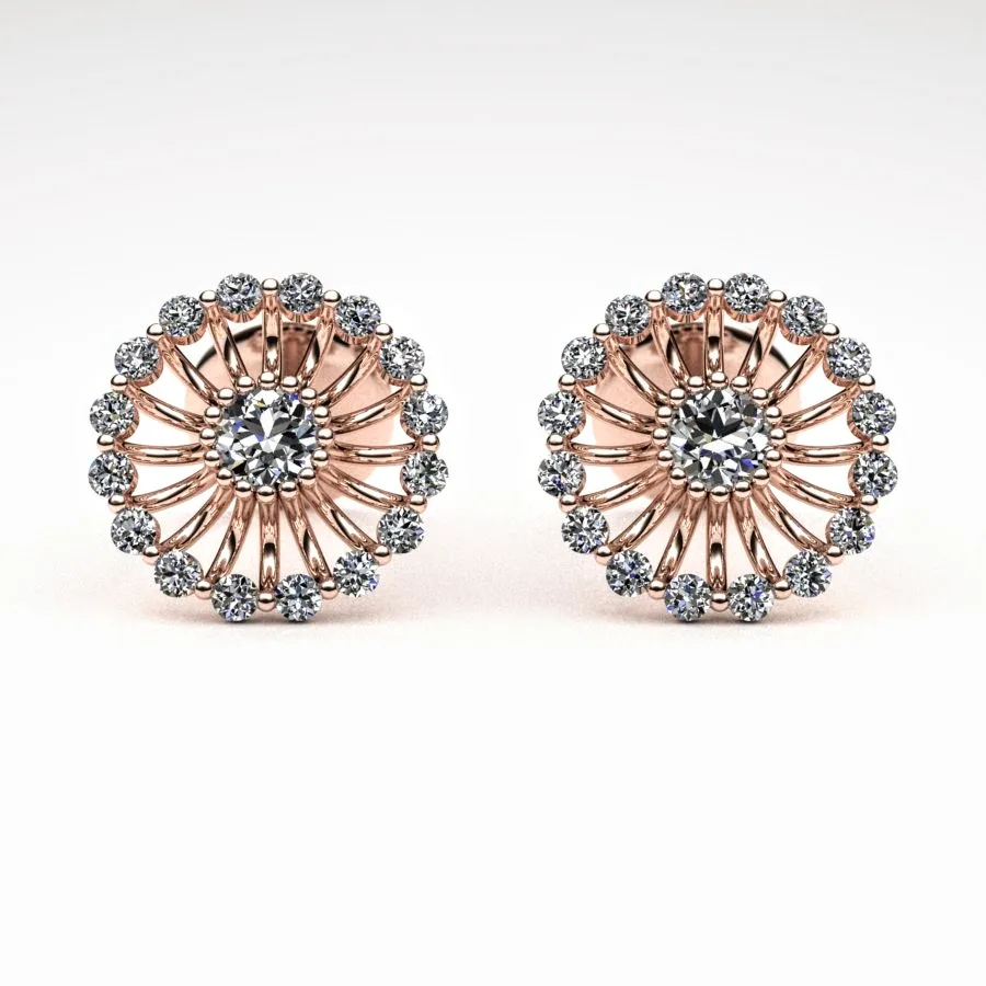 'Corona' Cufflinks made of Rose Gold and Diamonds, Bespoke Designed by Canterbury Kent Jewellers