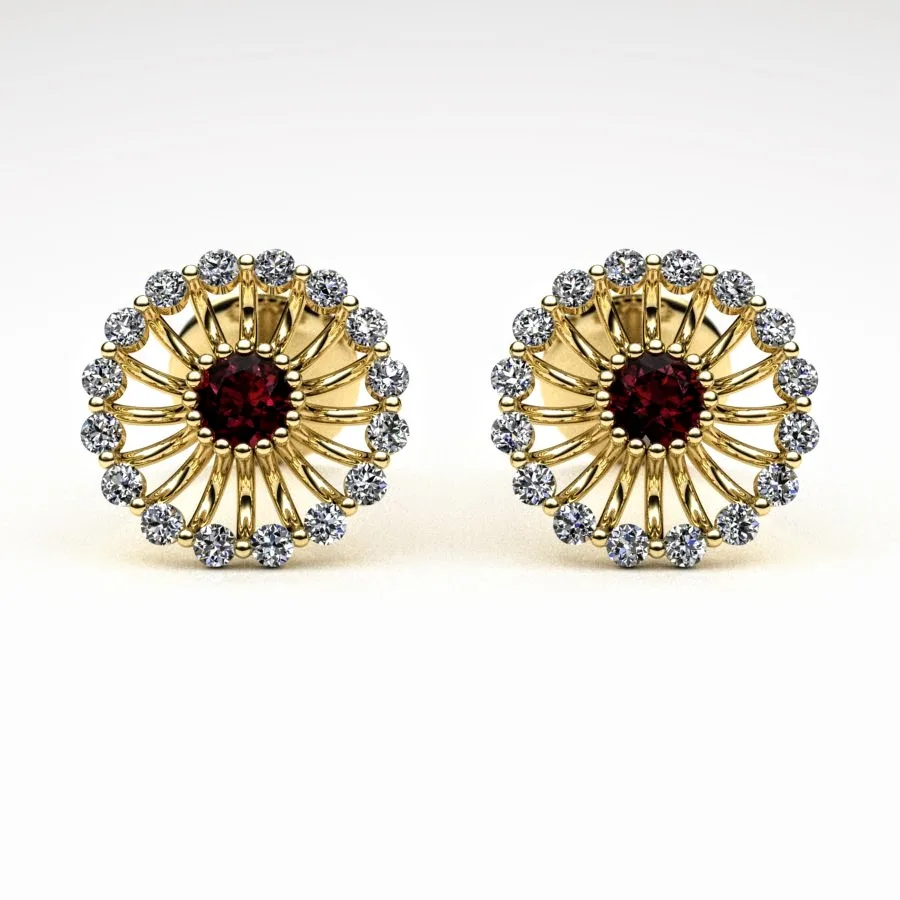 'Corona' Cufflinks made of Gold, Ruby, and Diamonds, Bespoke Designed by Canterbury Kent Jewellers