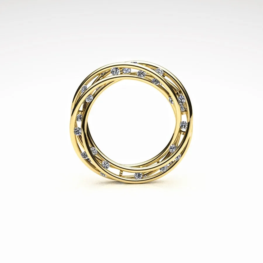 Diamond Twist Ring made of Gold and Diamonds, Bespoke Designed by Canterbury Kent Jewellers