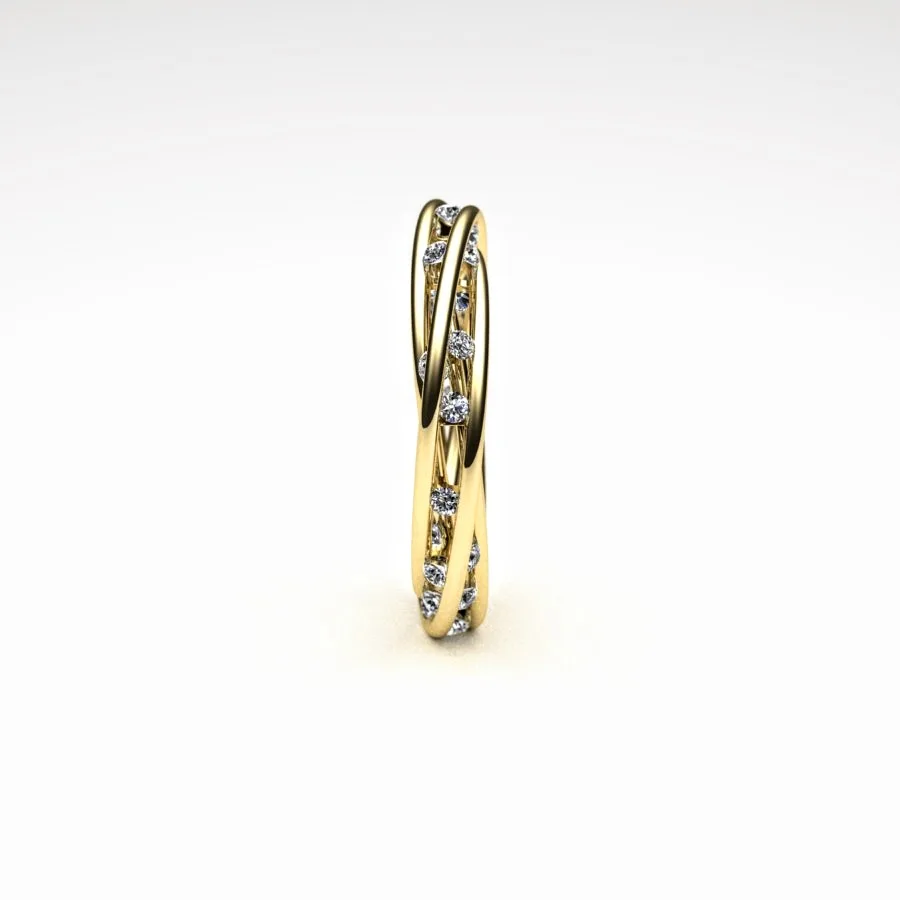 Diamond Twist Ring made of Gold and Diamonds, Bespoke Designed by Canterbury Kent Jewellers