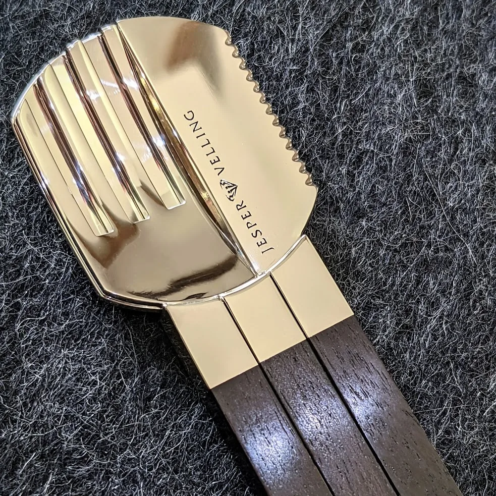 Platinum and Ebony Bespoke Travel Cutlery Set (Fork, Spoon, Knife) made by Canterbury, Kent Jeweller