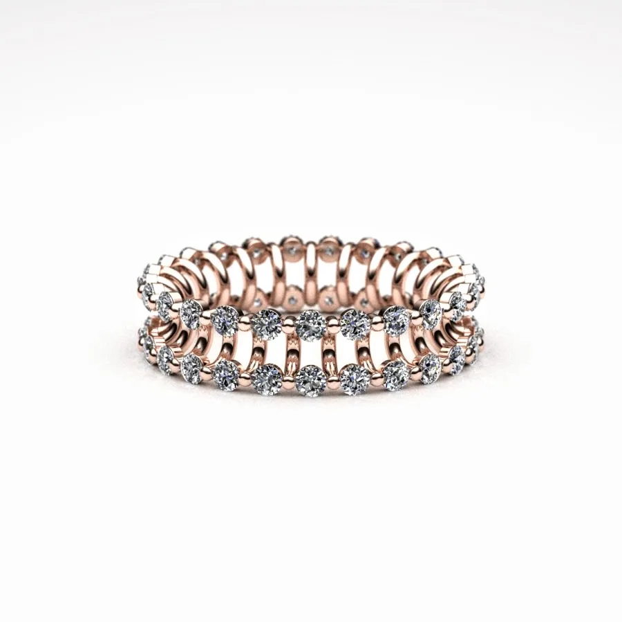 'Corona' Band Ring made of Rose Gold and Diamonds, Bespoke Designed by Canterbury Kent Jewellers