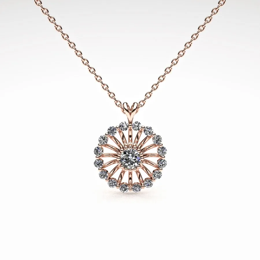 'Corona' Necklace Pendant made of Rose Gold and Diamonds, Bespoke Designed by Canterbury Kent Jewellers