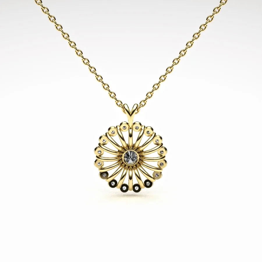 'Corona' Necklace Pendant made of Gold and Diamonds, Bespoke Designed by Canterbury Kent Jewellers