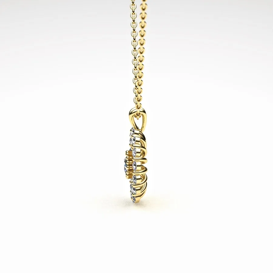 'Corona' Necklace Pendant made of Gold and Diamonds, Bespoke Designed by Canterbury Kent Jewellers