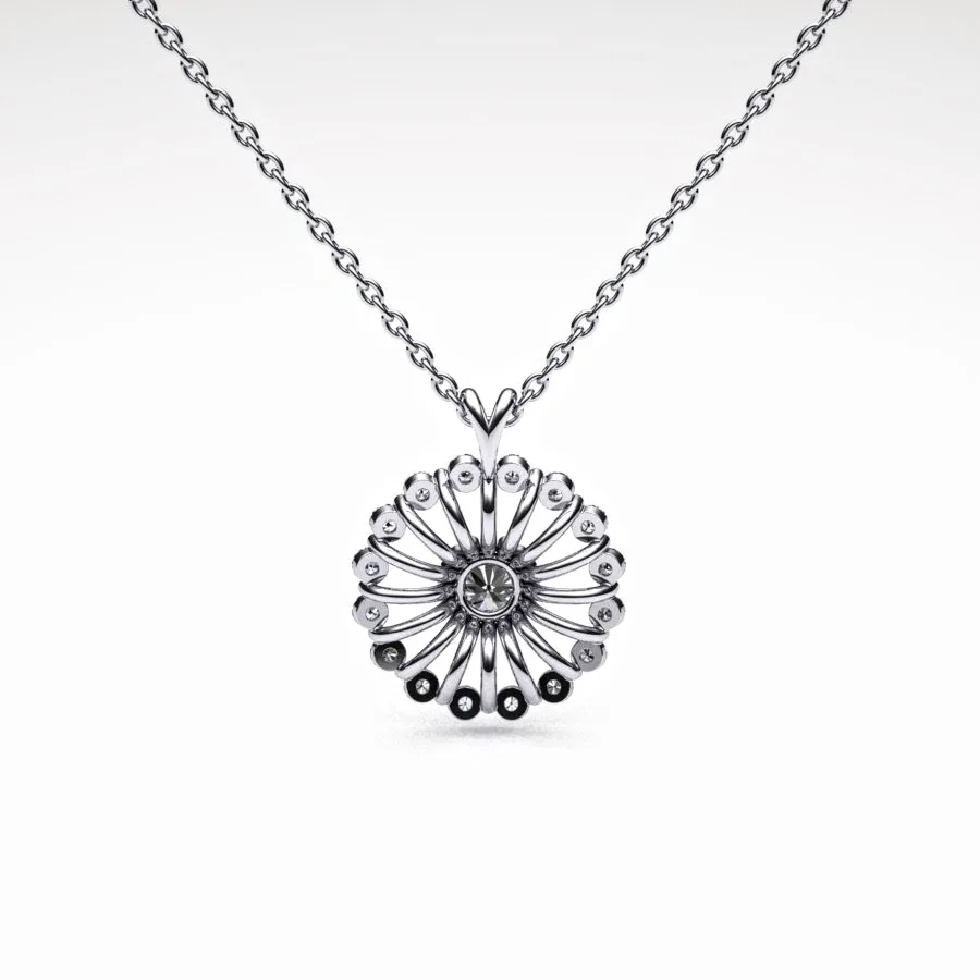 'Corona' Necklace Pendant made of Platinum and Diamonds, Bespoke Designed by Canterbury Kent Jewellers
