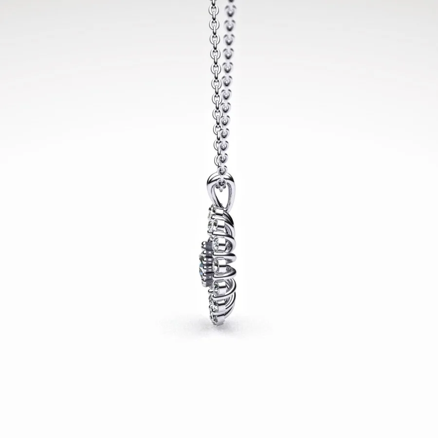 'Corona' Necklace Pendant made of Platinum and Diamonds, Bespoke Designed by Canterbury Kent Jewellers