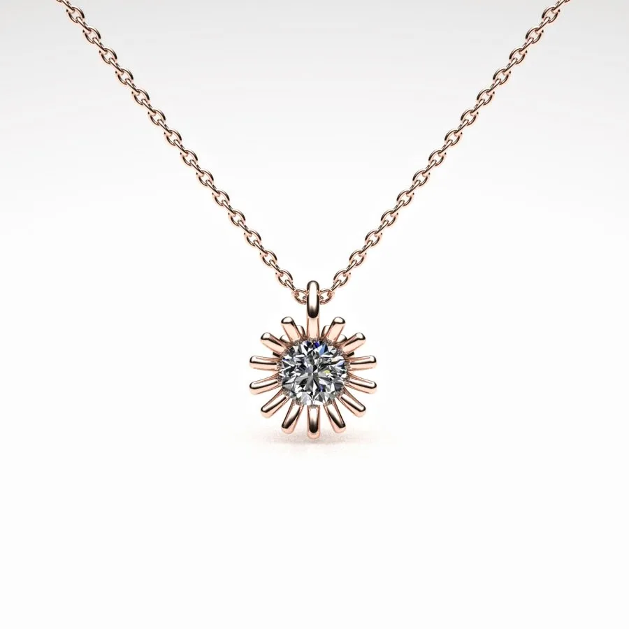 'Corona' Necklace Pendant made of Rose Gold and Diamonds, Bespoke Designed by Canterbury Kent Jewellers