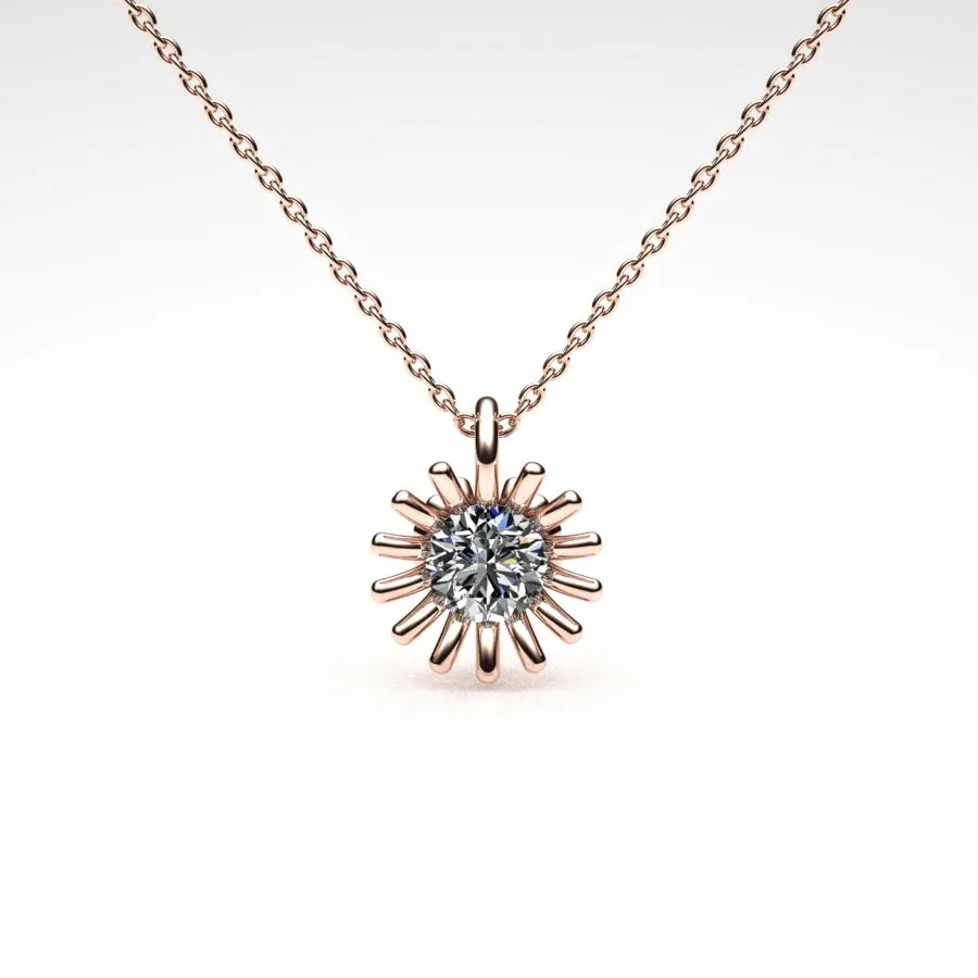 'Corona' Necklace Pendant made of Rose Gold and Diamonds, Bespoke Designed by Canterbury Kent Jewellers