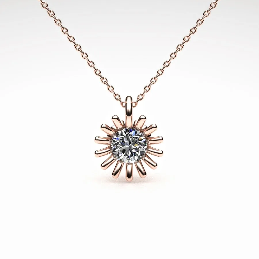 'Corona' Necklace Pendant made of Rose Gold and Diamonds, Bespoke Designed by Canterbury Kent Jewellers