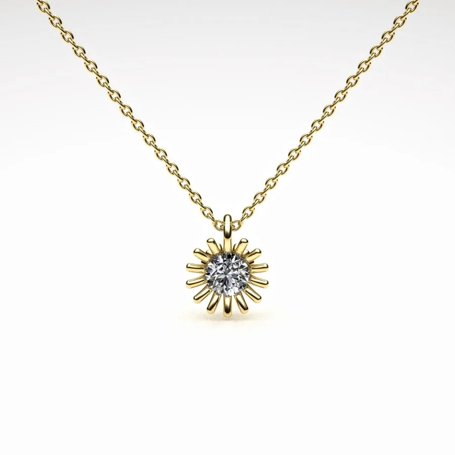 'Corona' Necklace Pendant made of Gold and Diamonds, Bespoke Designed by Canterbury Kent Jewellers