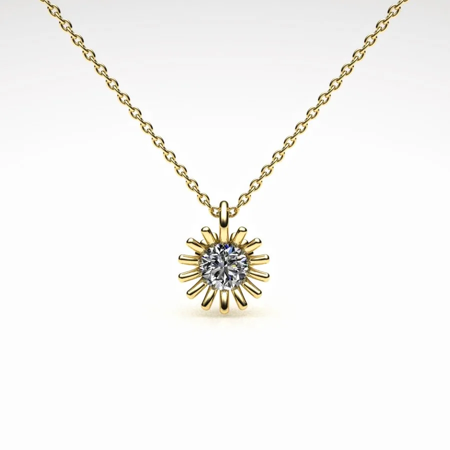 'Corona' Necklace Pendant made of Gold and Diamonds, Bespoke Designed by Canterbury Kent Jewellers