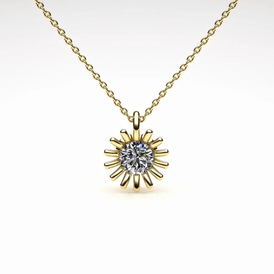 'Corona' Necklace Pendant made of Gold and Diamonds, Bespoke Designed by Canterbury Kent Jewellers