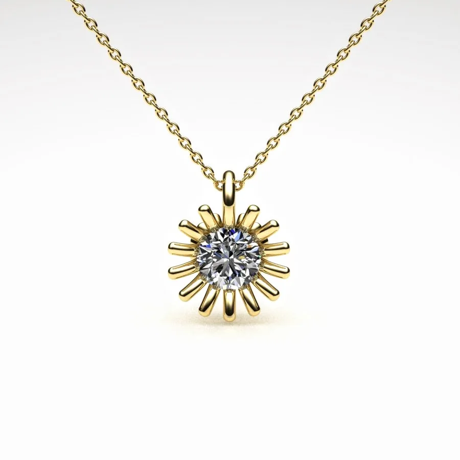 'Corona' Necklace Pendant made of Gold and Diamonds, Bespoke Designed by Canterbury Kent Jewellers