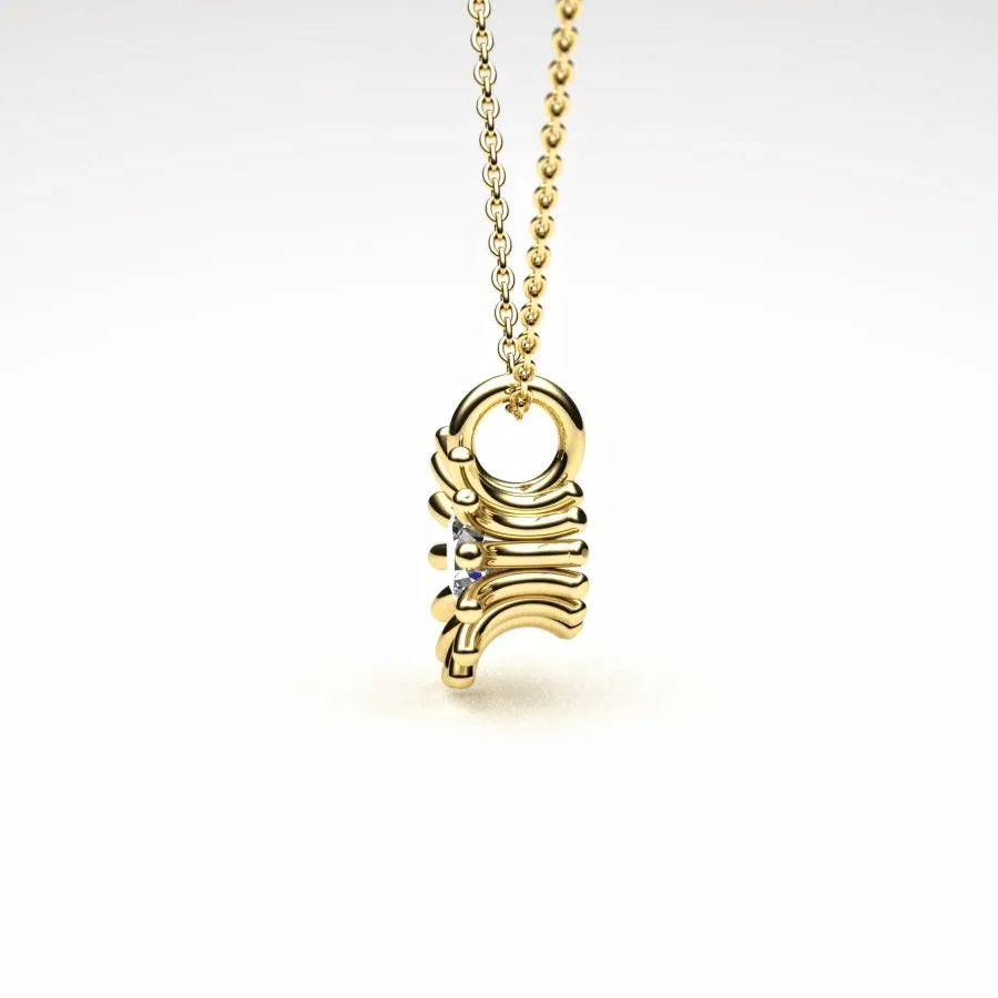 'Corona' Necklace Pendant made of Gold and Diamonds, Bespoke Designed by Canterbury Kent Jewellers