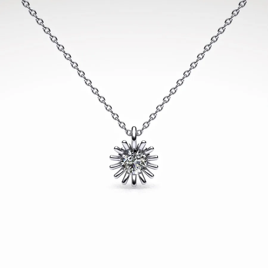 'Corona' Necklace Pendant made of Platinum and Diamonds, Bespoke Designed by Canterbury Kent Jewellers