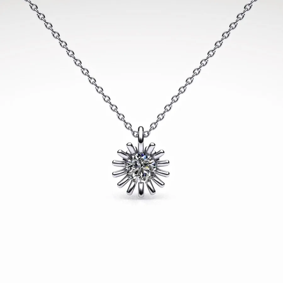 'Corona' Necklace Pendant made of Platinum and Diamonds, Bespoke Designed by Canterbury Kent Jewellers