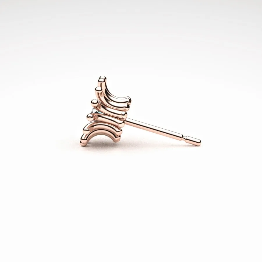 'Corona' Stud Earrings made of Rose Gold and Diamonds, Bespoke Designed by Canterbury Kent Jewellers