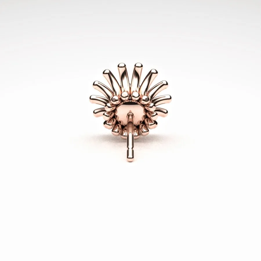 'Corona' Stud Earrings made of Rose Gold and Diamonds, Bespoke Designed by Canterbury Kent Jewellers