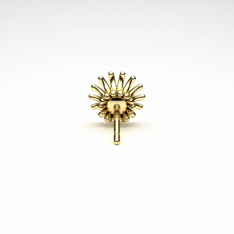 'Corona' Stud Earrings made of Gold and Diamonds, Bespoke Designed by Canterbury Kent Jewellers