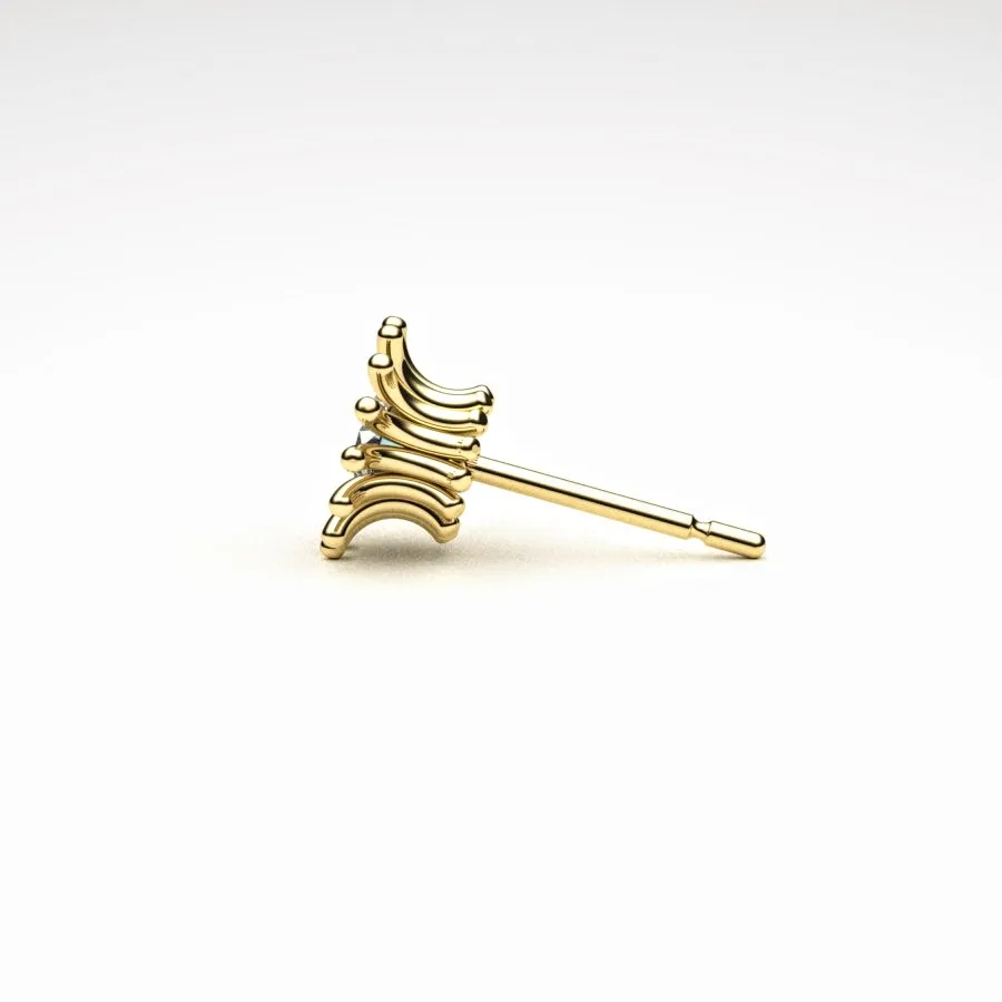 'Corona' Stud Earrings made of Gold and Diamonds, Bespoke Designed by Canterbury Kent Jewellers