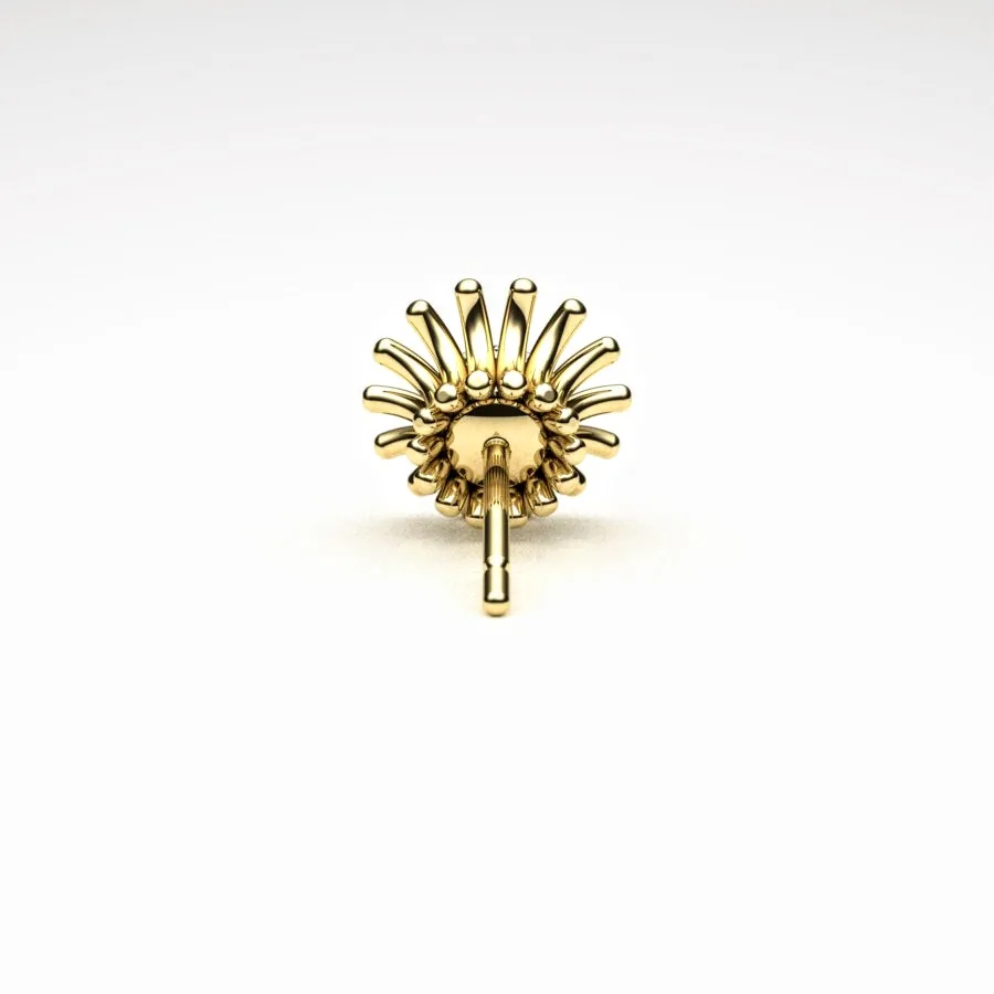 'Corona' Stud Earrings made of Gold and Diamonds, Bespoke Designed by Canterbury Kent Jewellers