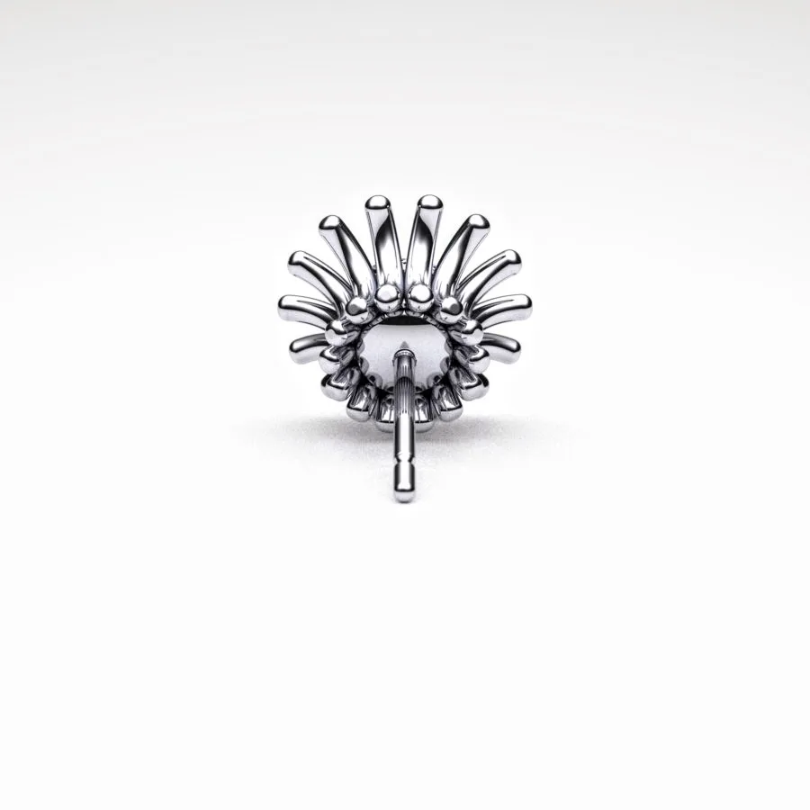 'Corona' Stud Earrings made of Platinum and Diamonds, Bespoke Designed by Canterbury Kent Jewellers