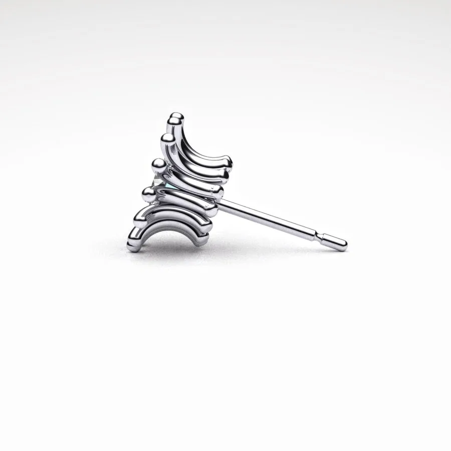 'Corona' Stud Earrings made of Platinum and Diamonds, Bespoke Designed by Canterbury Kent Jewellers