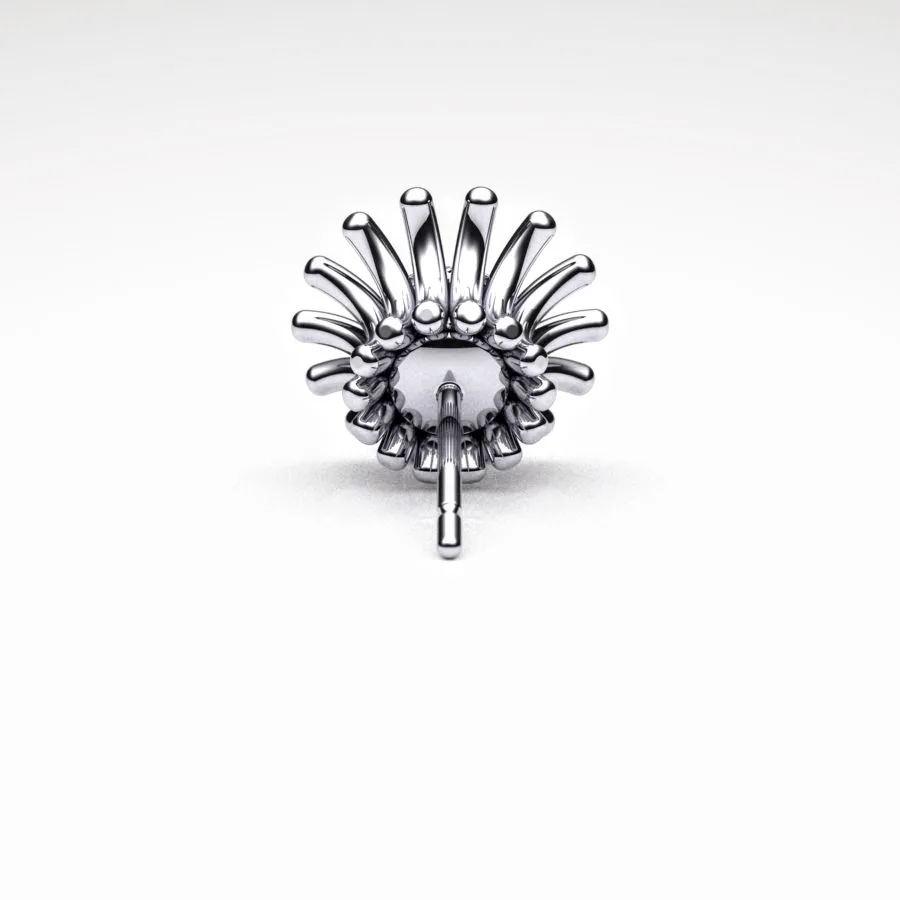 'Corona' Stud Earrings made of Platinum and Diamonds, Bespoke Designed by Canterbury Kent Jewellers